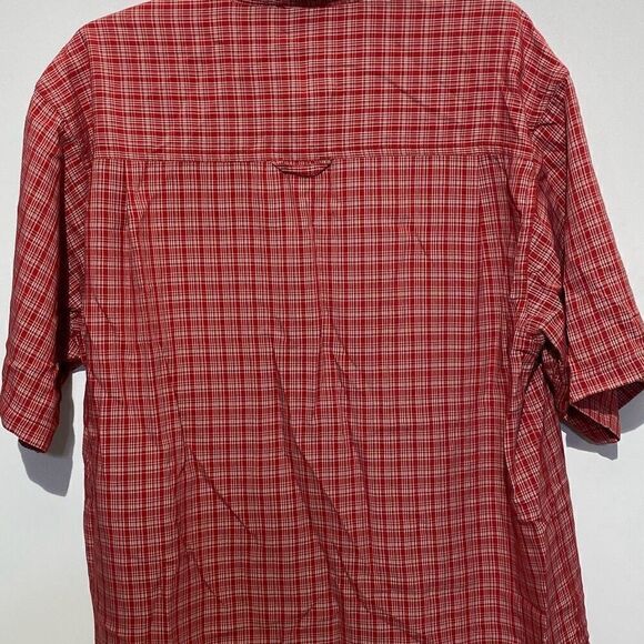 The North Face Men's Red Plaid Collared Short Sleeve Button Up Shirts Size Large - Picture 5 of 8